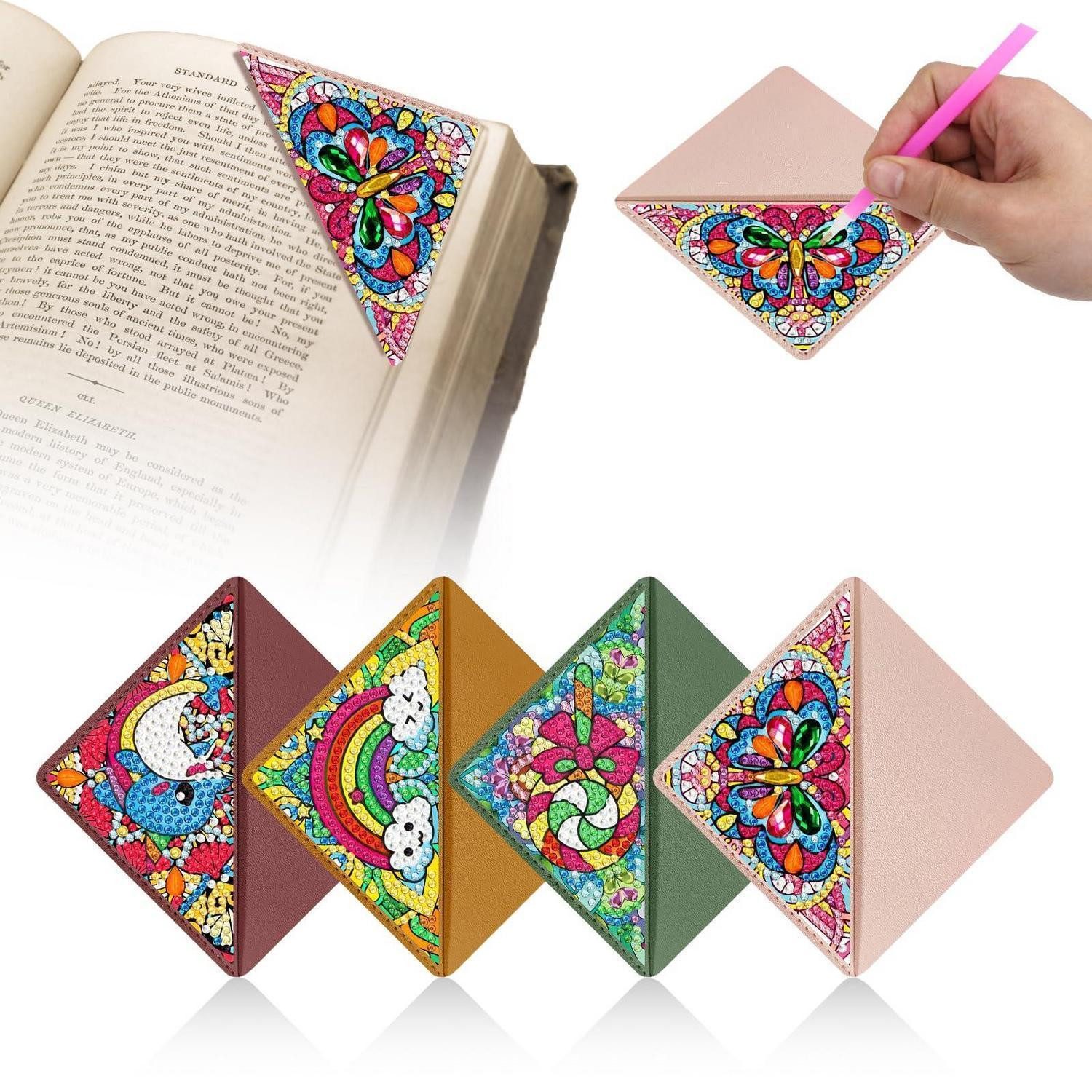 LuxusKollektion Kreativset Diamond Painting Lesezeichen 4er Set Bunt