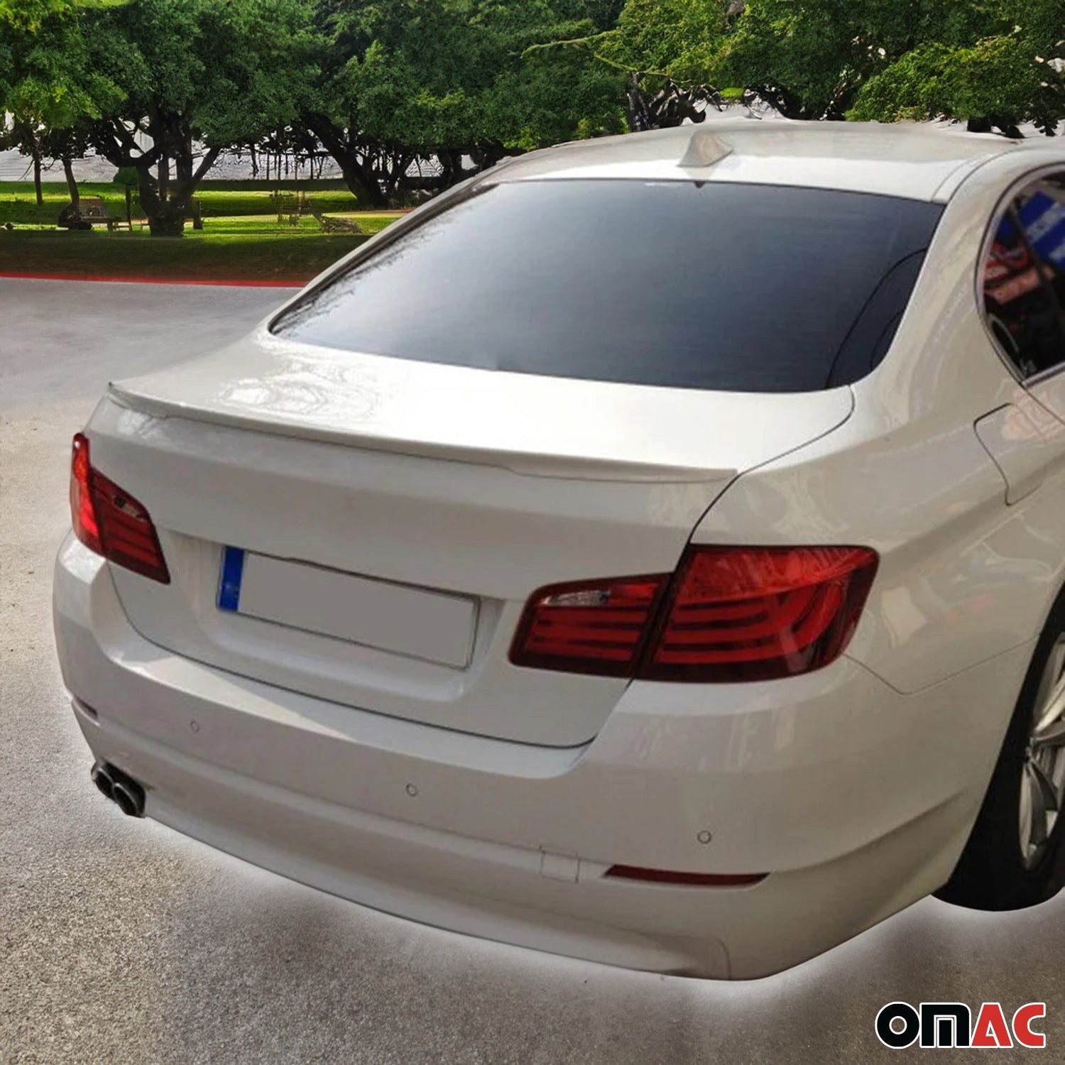 OMAC Heckstoßstange 2010-2016 BMW 5er F10 Limo Heckspoiler Dachspoiler ABS Lackierbar, 1-St., Aerodynamik, Leichtbau,Rostbeständig UV- & witterungsbeständig