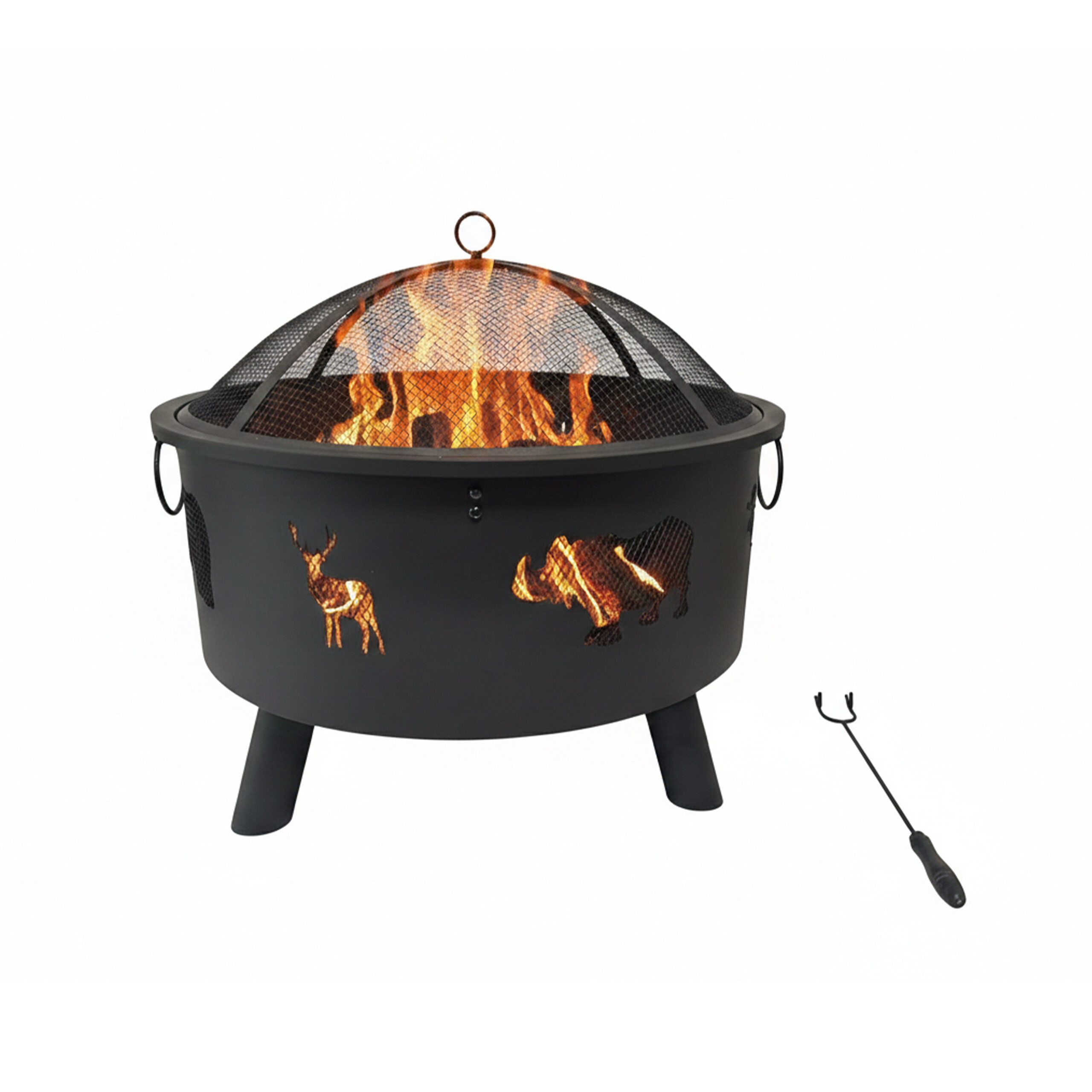 relaxdays Feuerschale mit Flammenmotiv