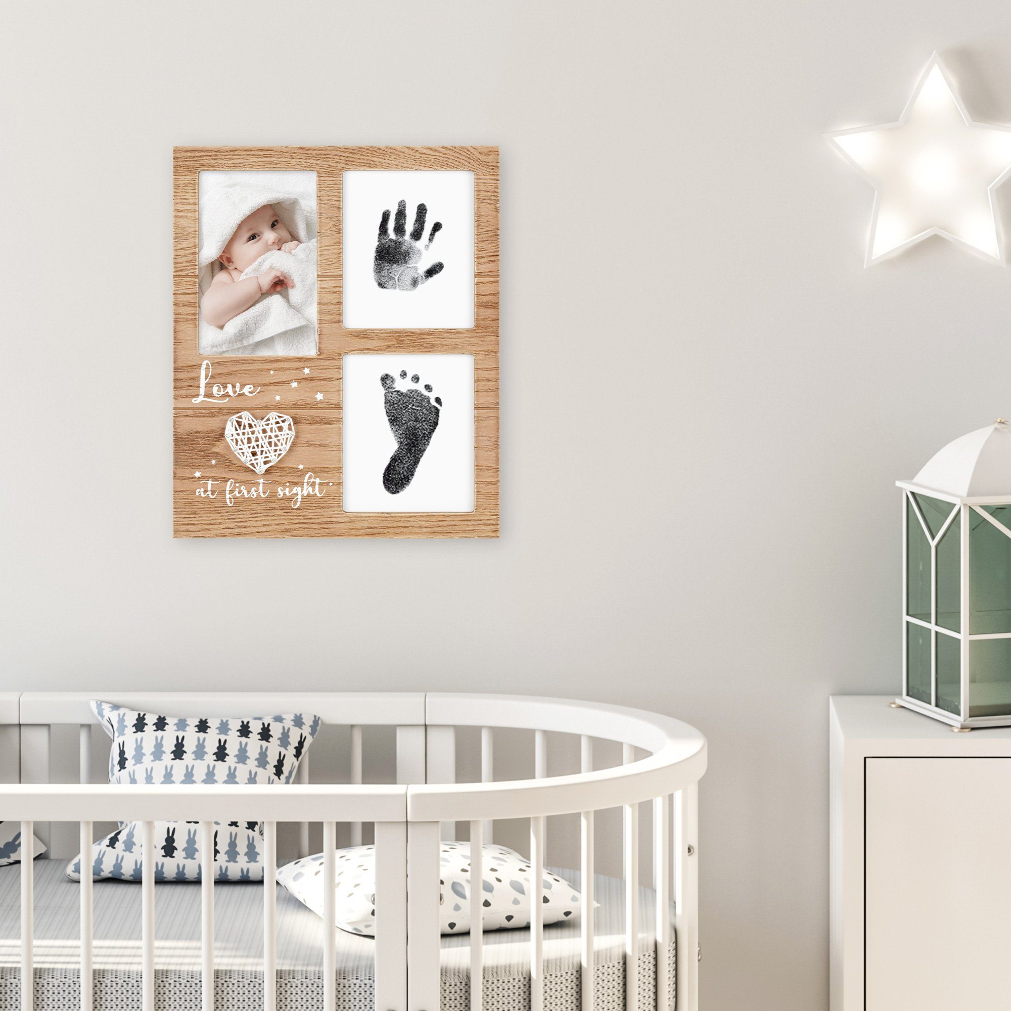 Navaris Bilderrahmen Bilderrahmen für Baby Hand- und Fußabdruck - Abdruckse günstig online kaufen