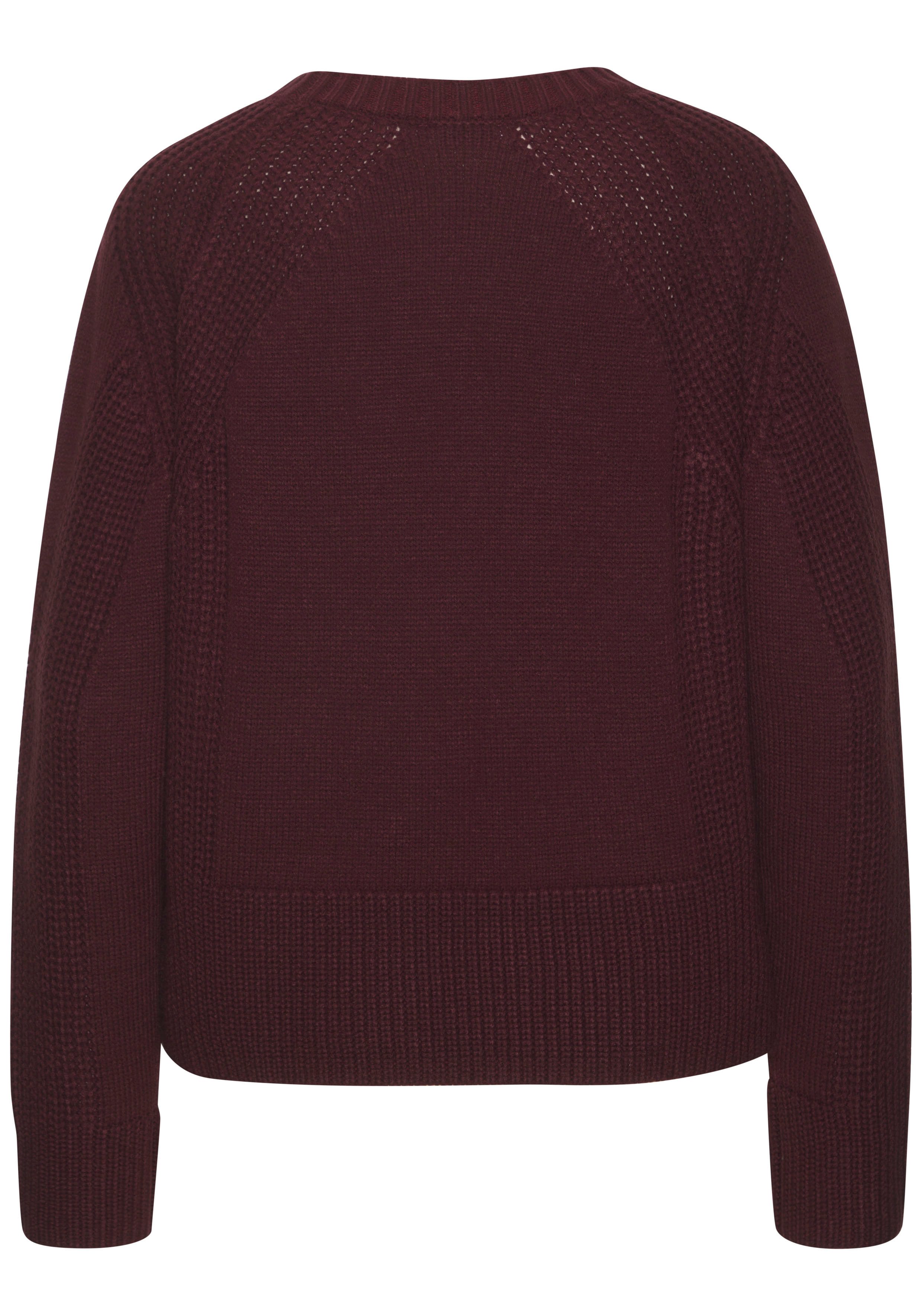 LASCANA Strickpullover, mit Grobstrick-Details, Damen Pullover mit Rundhals günstig online kaufen
