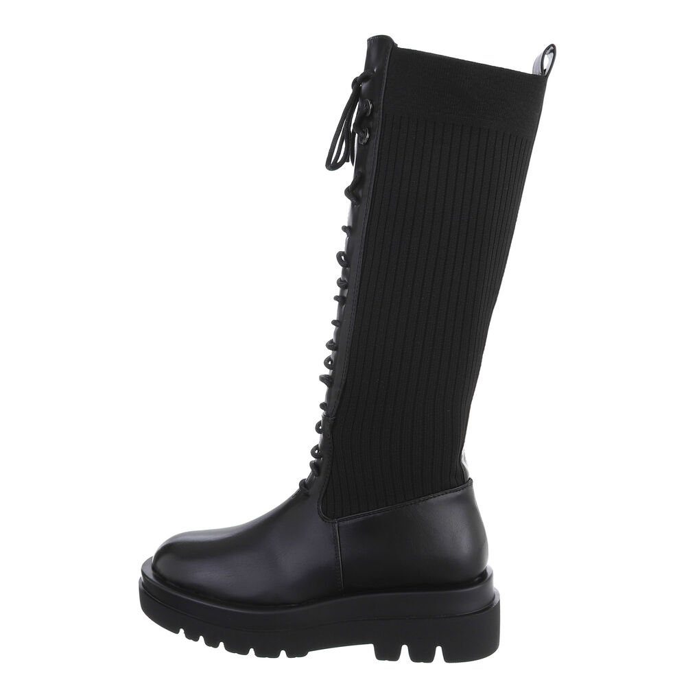 Ital-Design Damen Schnürschuhe Biker Plateaustiefel (81440914) günstig online kaufen