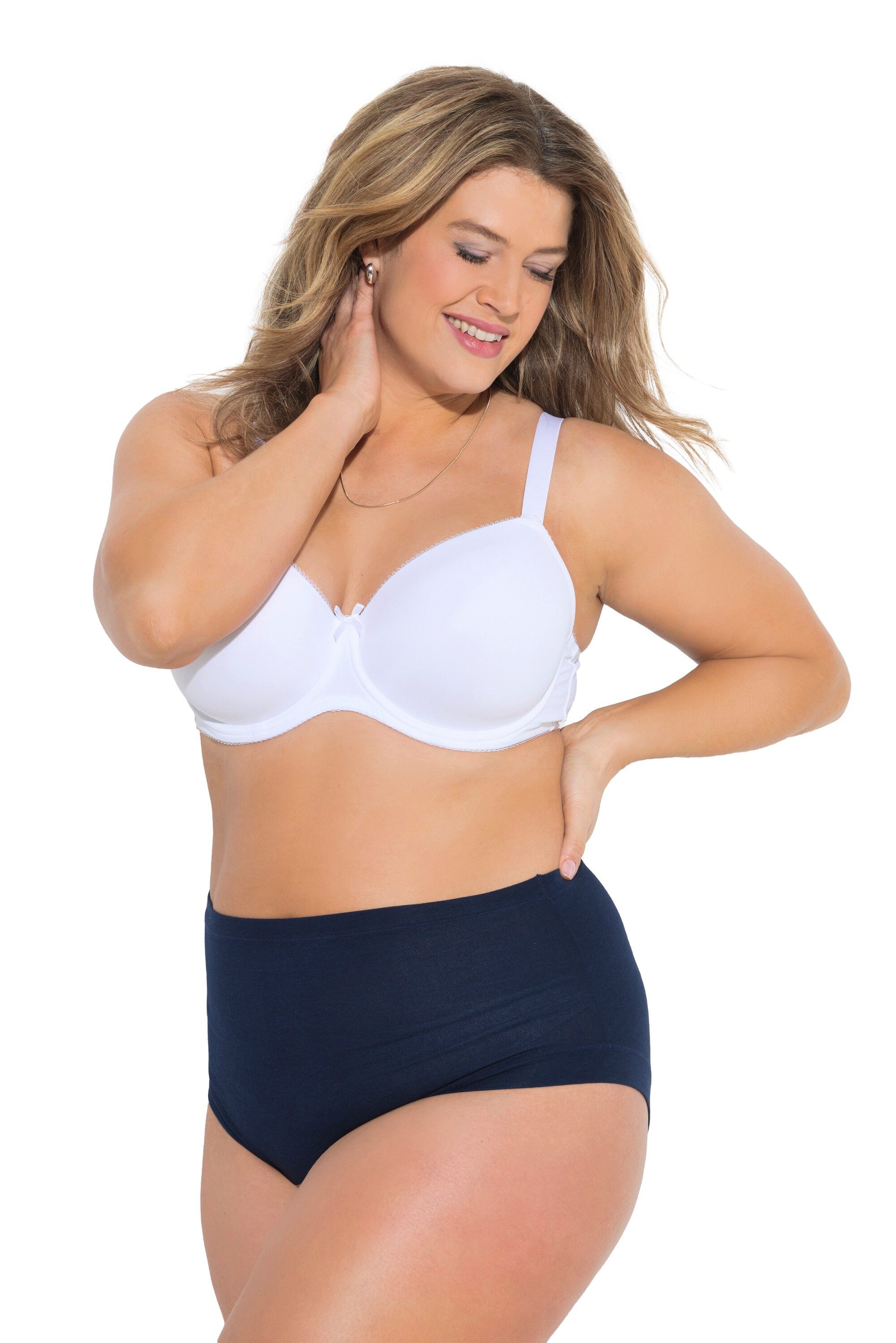 Ulla Popken Maxislip Maxislips 3er-Pack High Waist cleaner Look