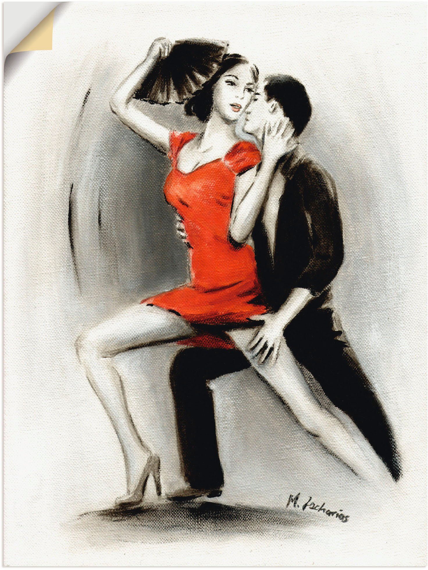 Artland Wandbild Leidenschaftliches Tanzpaar, Menschen (1 St), als Alubild, Leinwandbild, Wandaufkleber oder Poster in versch. Größen