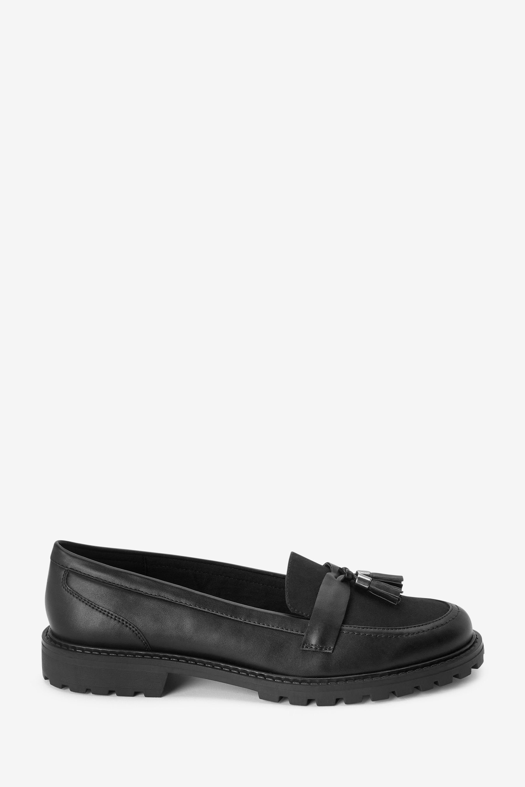 aus Black Loafer Lack –Extraweit Quastenslipper Comfort Forever Next (1-tlg)