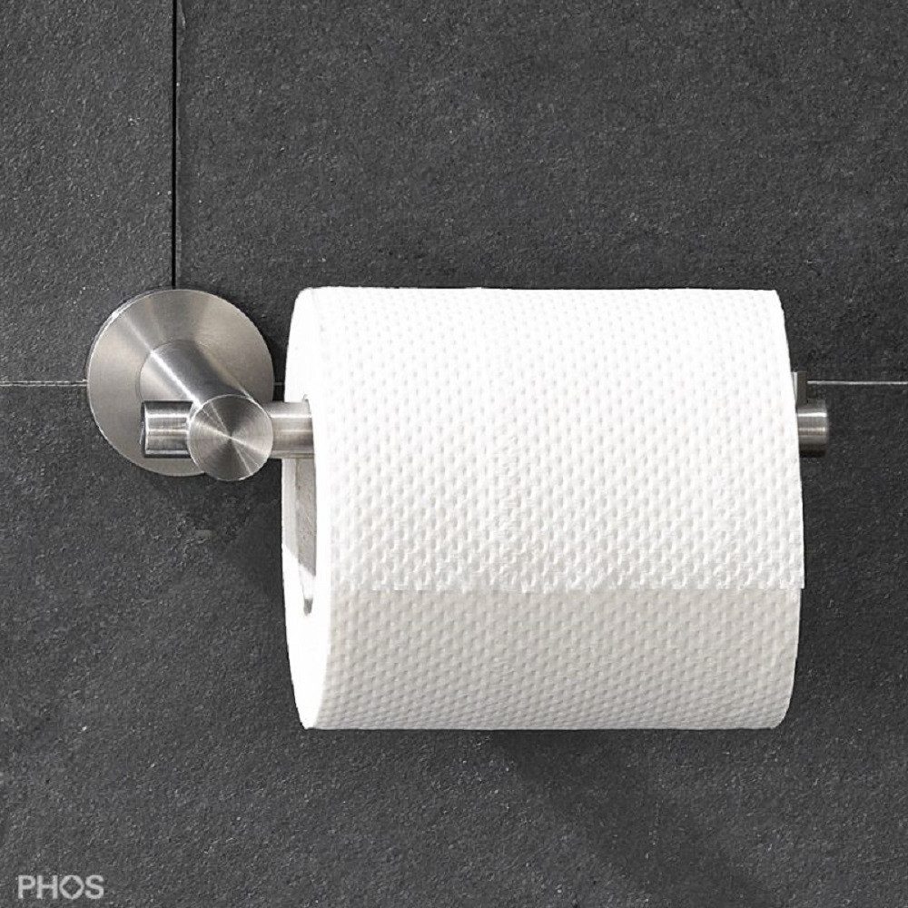 PHOS Design Toilettenpapierhalter aus massivem Edelstahl, WC-Rollenhalter