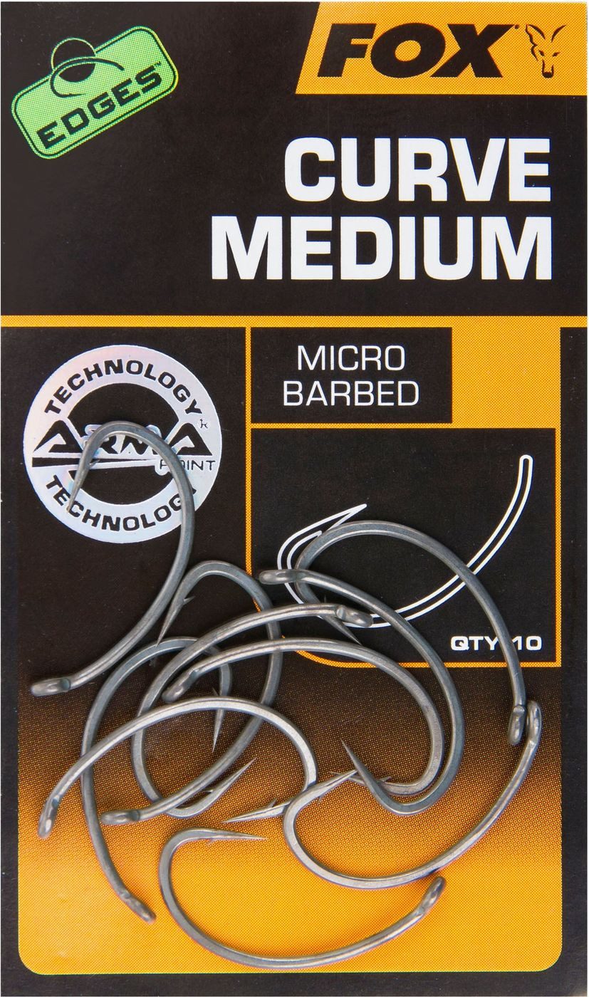 Karpfenhaken Fox Edges Armapoint Curve Shank Medium Hooks - 10 Karpfenhaken