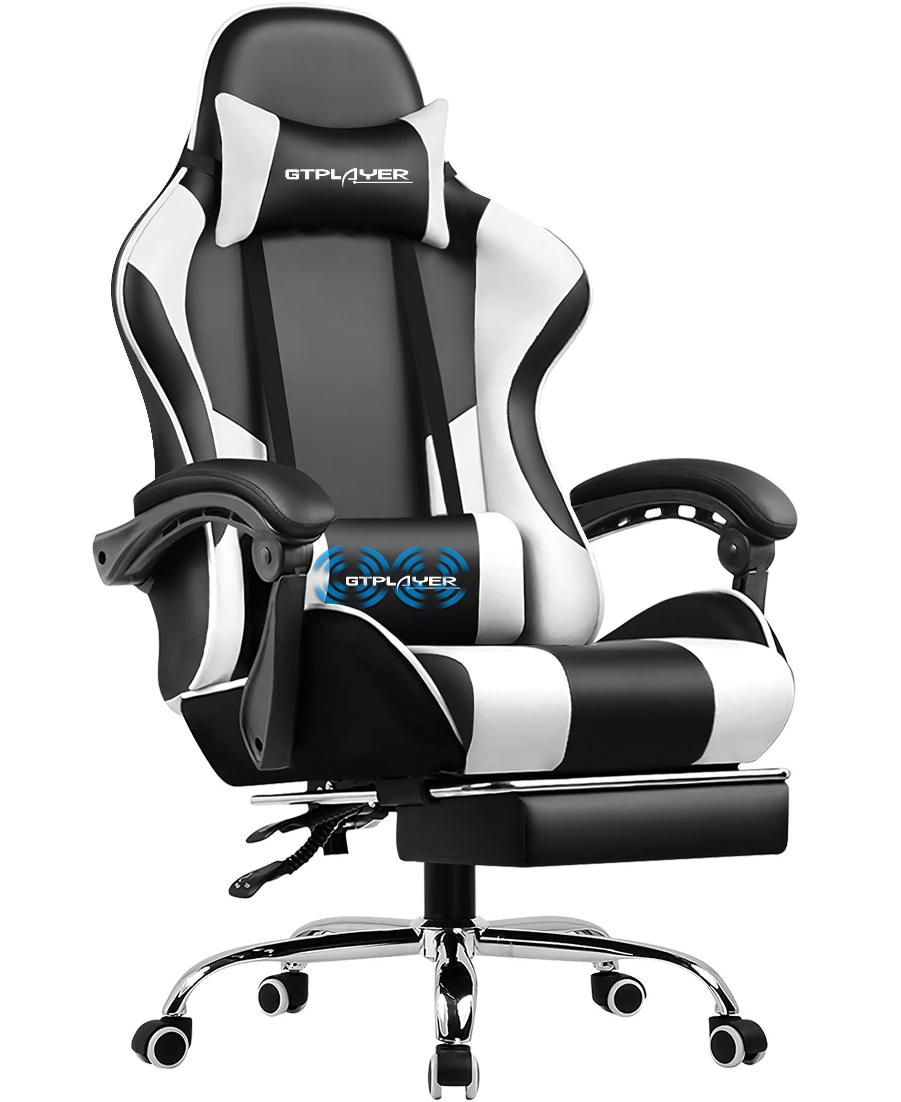 GTPLAYER Gaming-Stuhl Bürostuhl mit Massagefunktion, Fußstütze, günstig online kaufen