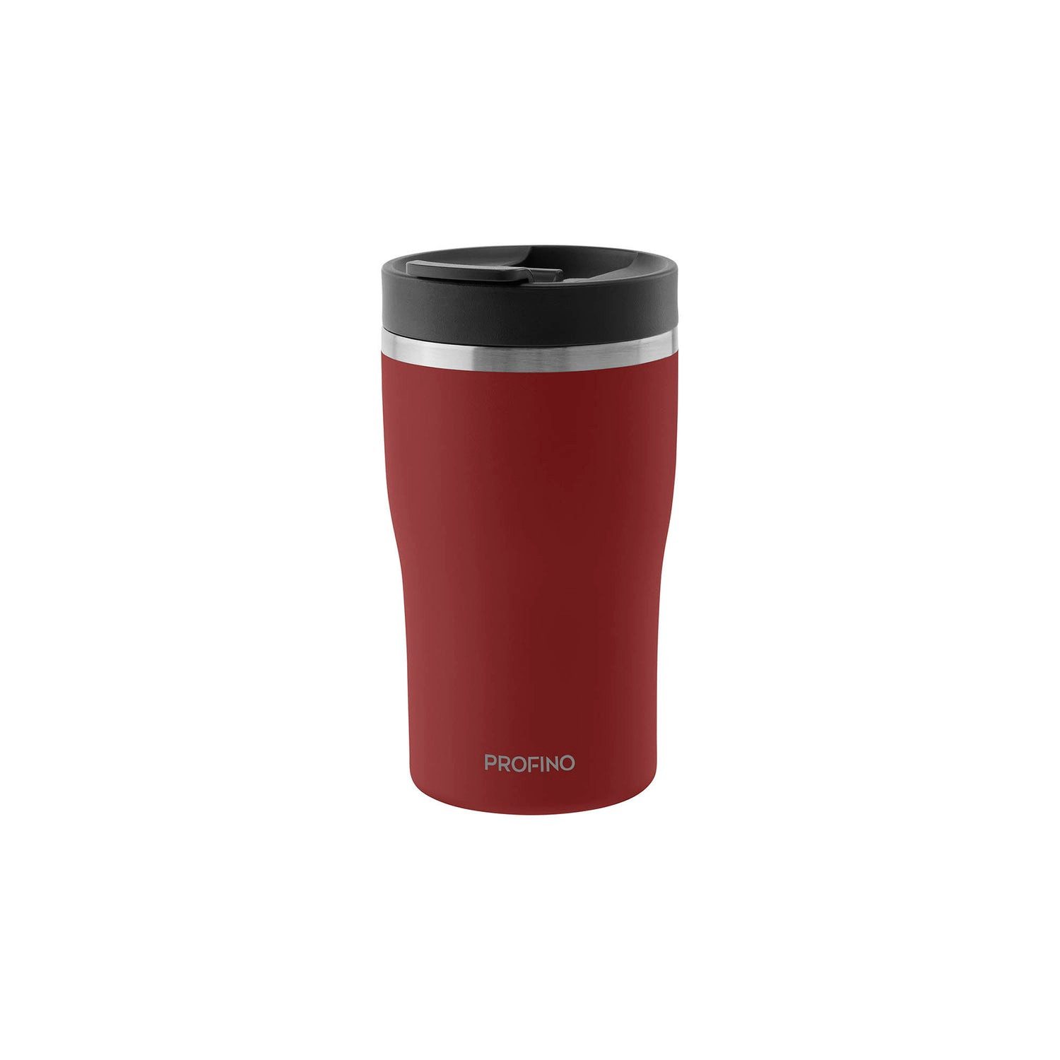 Profino Thermobecher BARISTA, burgund, Edelstahl, Kunststoff