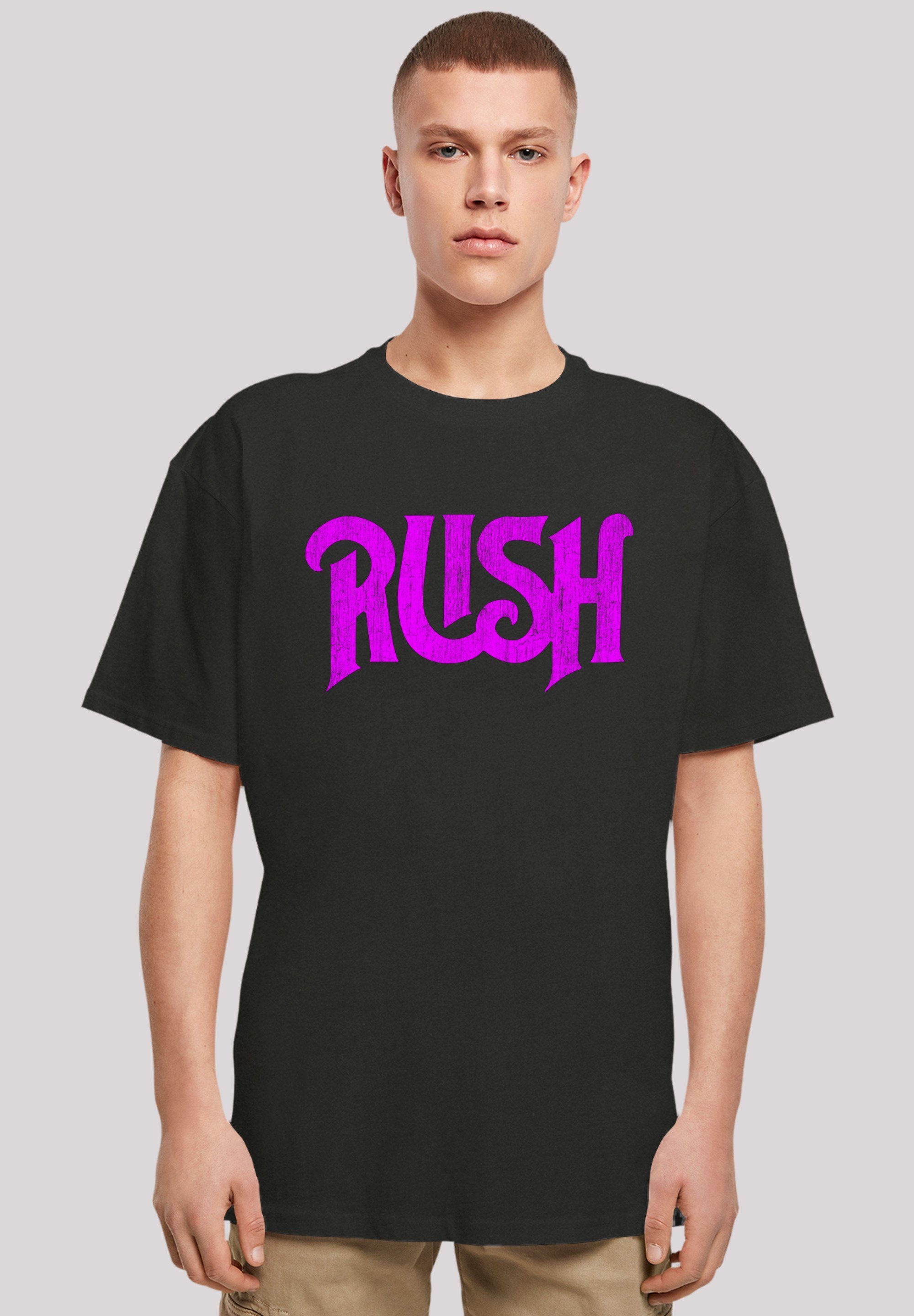 F4NT4STIC Rush Rock schwarz Band Premium Qualität Logo Distressed T-Shirt