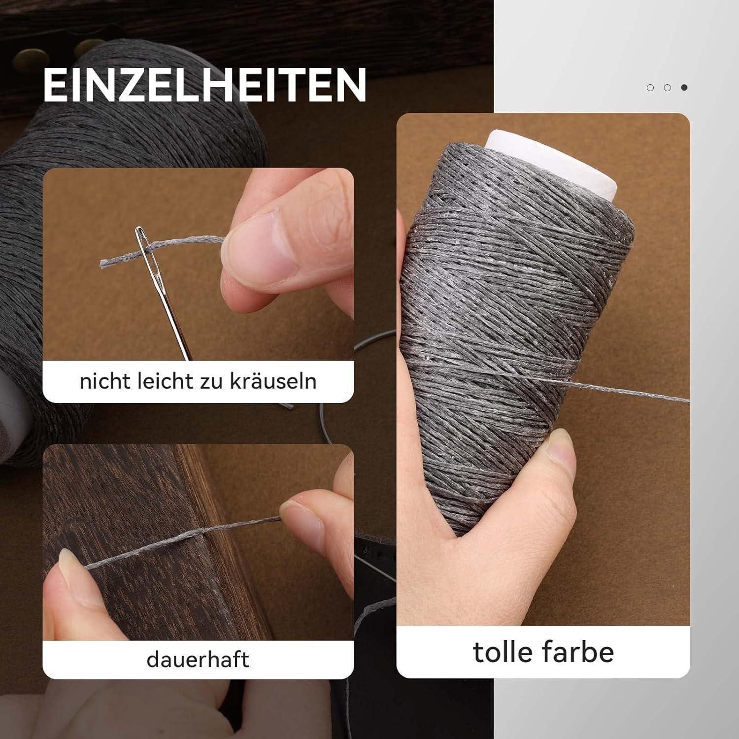 LuxusKollektion Nähnadeln Leder Faden 150D Wachsfaden & Nadeln Set Reparieren Handwerk