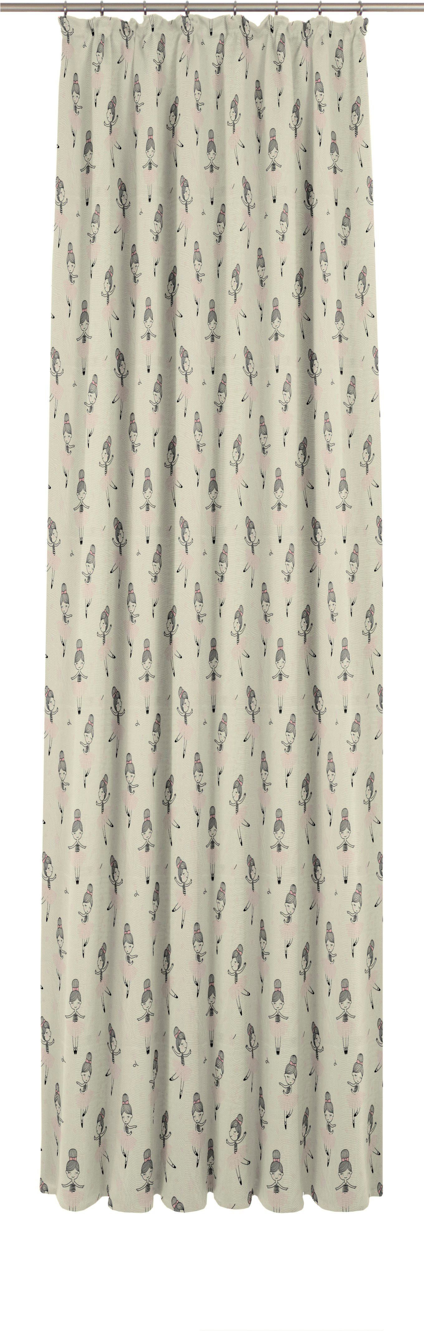 Adam Vorhang Ballerina (1 St), Kräuselband, blickdicht, Jacquard, aus 100% Bio-Baumwolle
