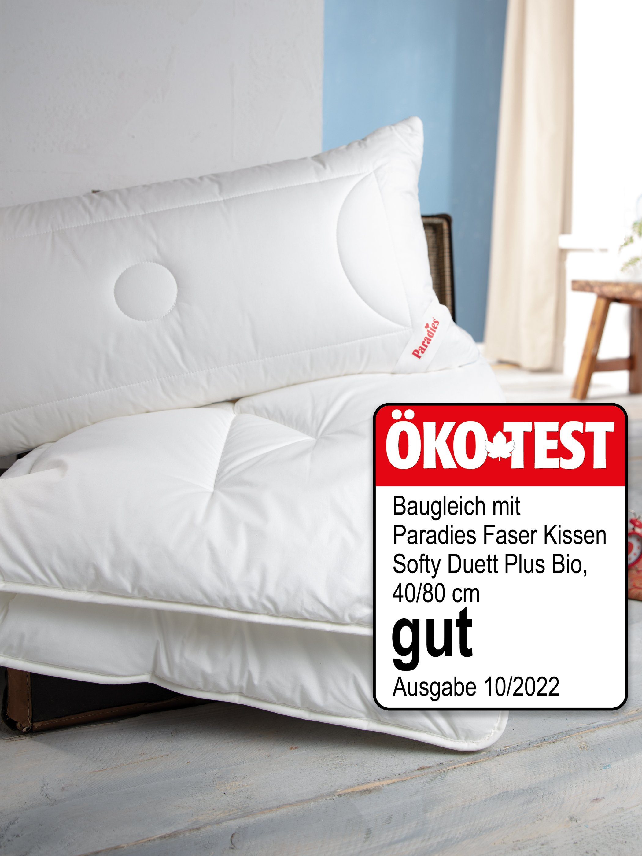 Paradies Kopfkissen Softy Top Duett Plus Bio, Füllung: 100% Polyester, Bezu günstig online kaufen