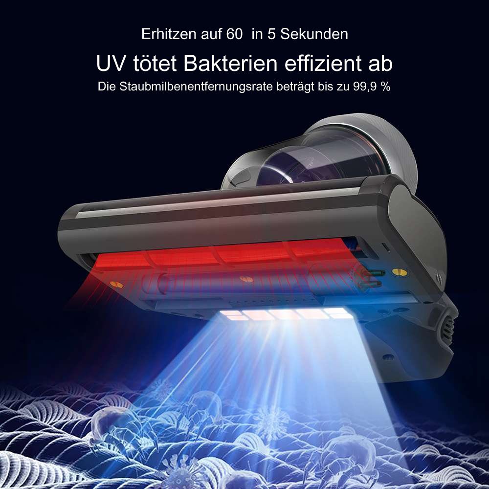 Jimmy Matratzenreinigungsgerät JV35 Milbenstaubsauger, 700,00 W, UV-C Licht, Hausstaubmilbensensor, Doppelter Zyklon