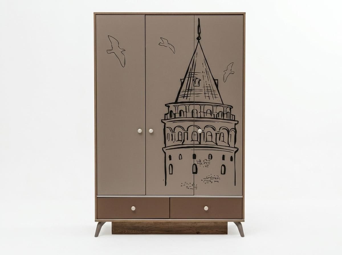Xlmoebel Kleiderschrank Modernes Kleiderschrank Schlafzimmer Jugendzimmer Schrank Holz Design (1-St., 1-tlg)