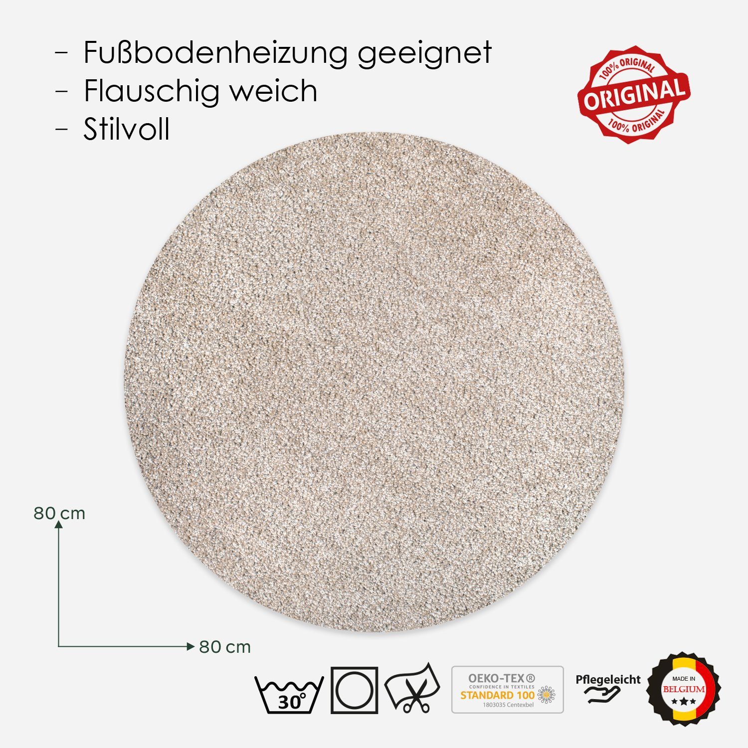 DomDeco Teppich Waschbarer Kurzflorteppich, superweich, pflegeleicht, günstig online kaufen