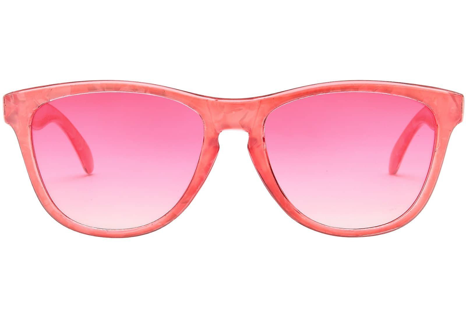 mit Pink Retrosonnenbrille (1-St) Kinder Bügel Sonnenbrille Mädchen Rosa durchsichtigen BEZLIT Eyewear