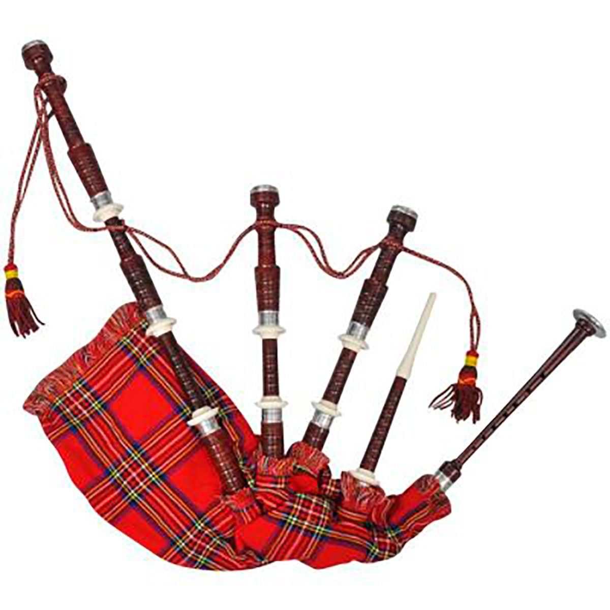 vidaXL Querflöte Schottischer Great Highland Dudelsack Red Royal Steward Tartan