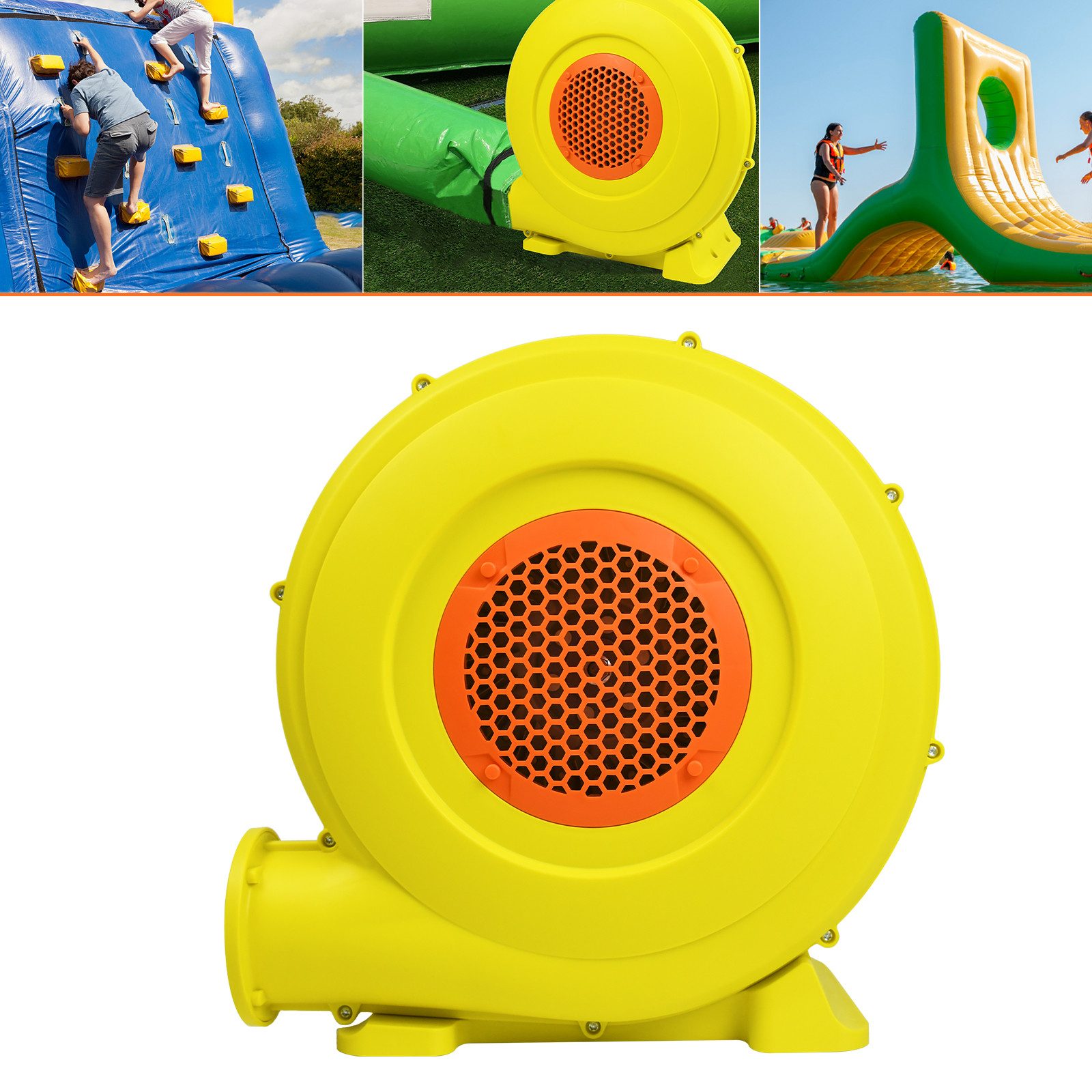 FIVMEN Luftpumpe Luftgebläse Elektrische Hüpfburg Gebläsepumpe Ventilator 450W/750W, Gebläse für aufblasbare Spielzeuge, Windmaschine mit Griff, Netzkabel