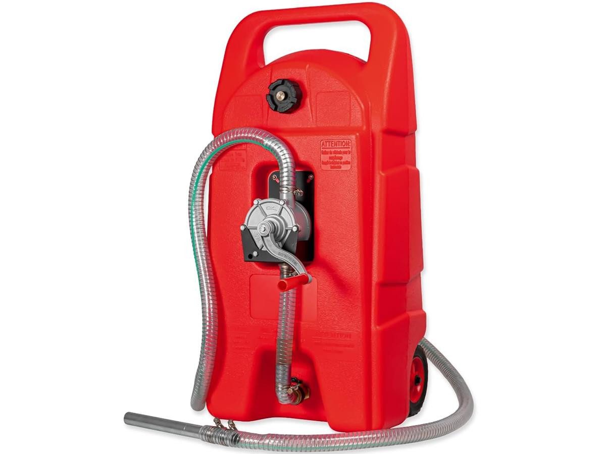 WALTER Benzinkanister Kraftstofftrolley (1 St), handbetriebene Saugpumpe