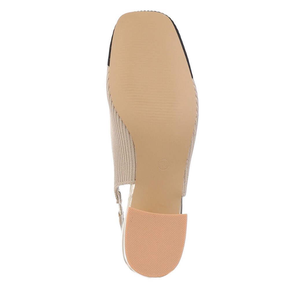 Ital-Design Bequemer Slingback-Pump für stilbewusste Frauen Schnürpumps (89092251) Blockabsatz Pumps in Gold