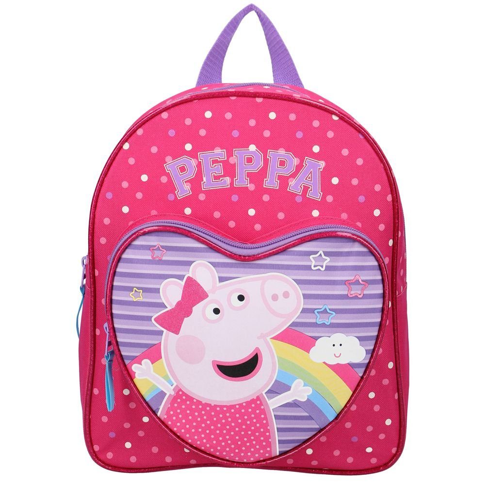 Peppa Pig Kinderrucksack Rucksack mit Herz-Vortasche Peppa Wutz Peppa Pig 31 x 25 x 9 cm Rosa (3) | Kinderrucksäcke