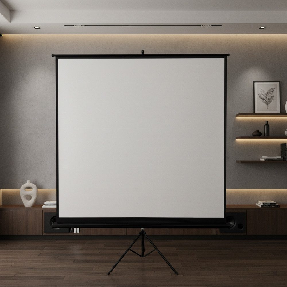 Melko Mobile Beamerleinwand mit Stativ Heimkino HD Präsentationswand 152CM Stativleinwand (Stativ)