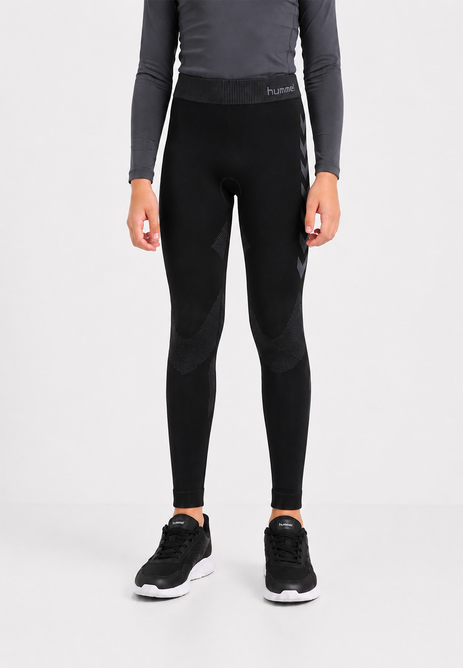 hummel Leggings Nahtloses Chevron Motiv Stretch Komfort Sportlicher Look (1-tlg) HUMMEL FIRST SEAMLESS TIGHTS KIDS