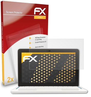 atFoliX Schutzfolie für Google Chromebook 11 HP, 11.6 Inch, (2 Folien), Entspiegelnd und stoßdämpfend