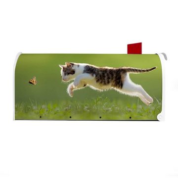 banjado Amerikanischer Briefkasten Mailbox Jagende Katze (Amerikanischer Briefkasten, original aus Mississippi USA), 22 x 17 x 51 cm