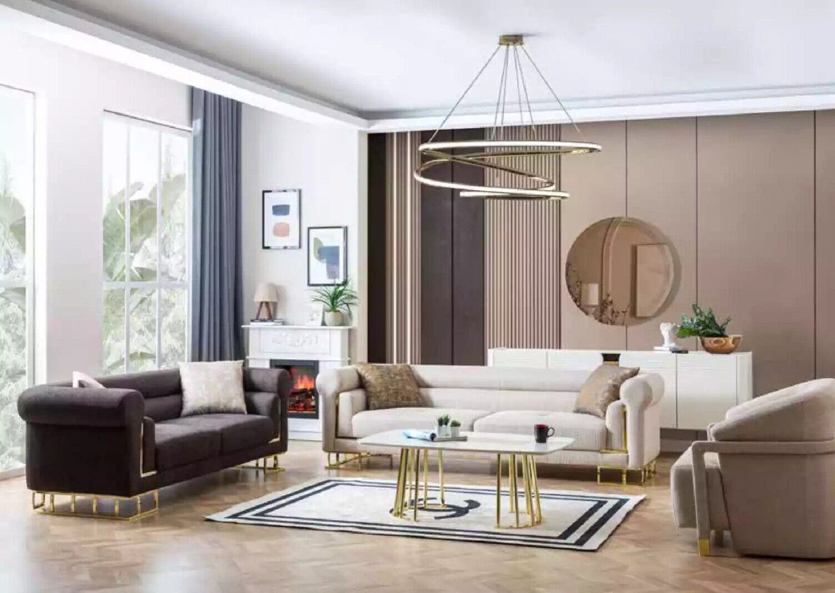 Wohnzimmer Sofa Teile, in Textil Europa JVmoebel Neu Sitzer Luxus, 3-Sitzer 3 Modern 1 Made Design