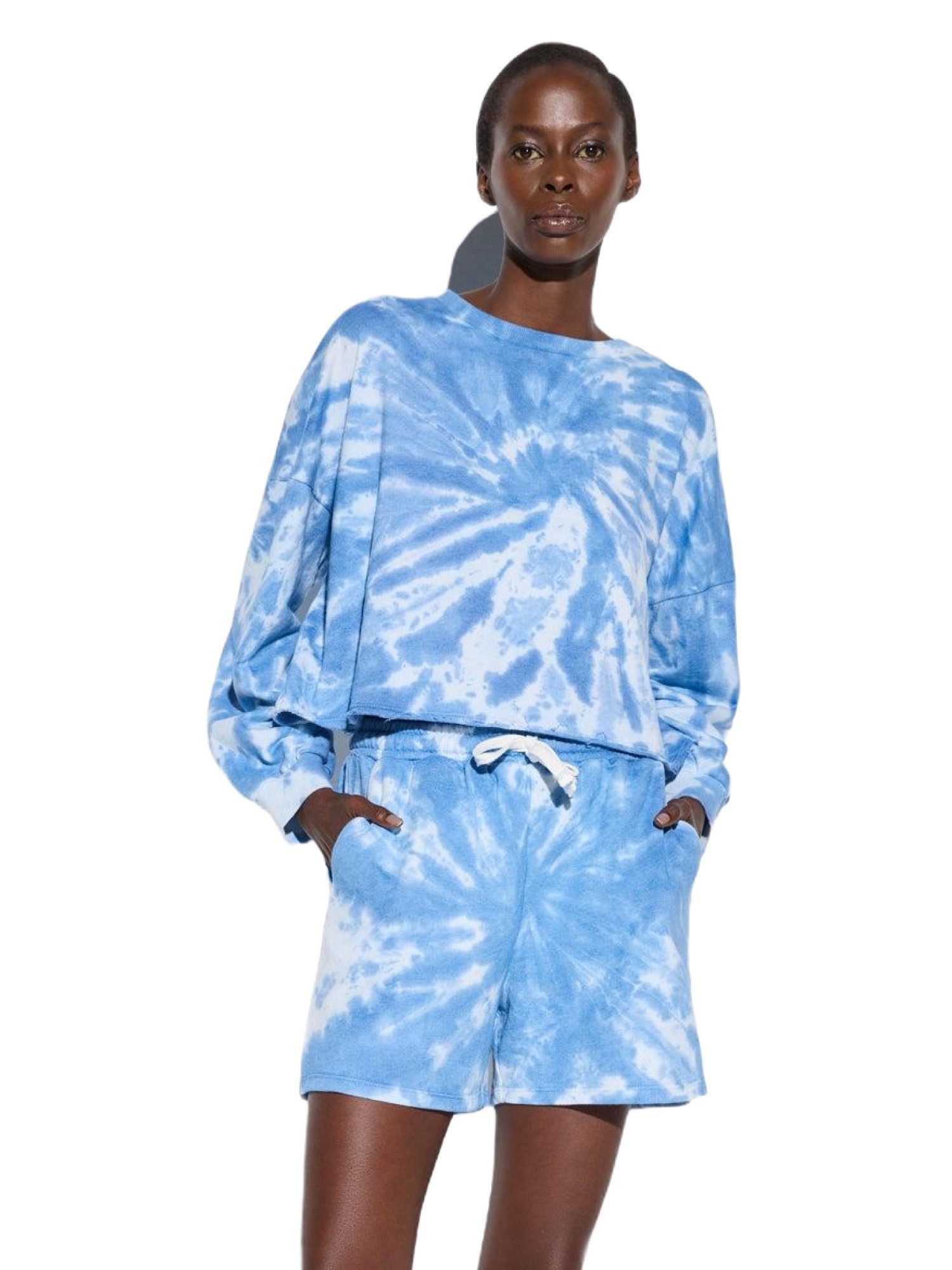Kapuzensweatshirt Langarm-Sweatshirt mit Rundhalsausschnitt
