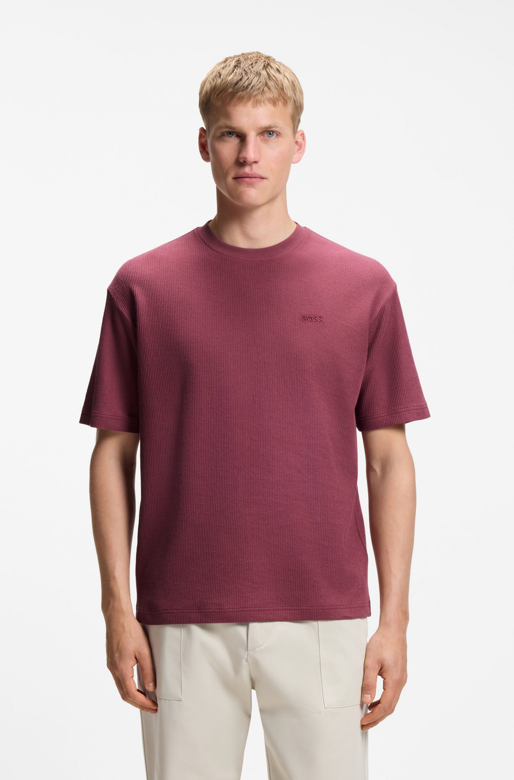 BOSS ORANGE T-Shirt Rundhalsausschnitt, Relaxed Fit, tonales Logo