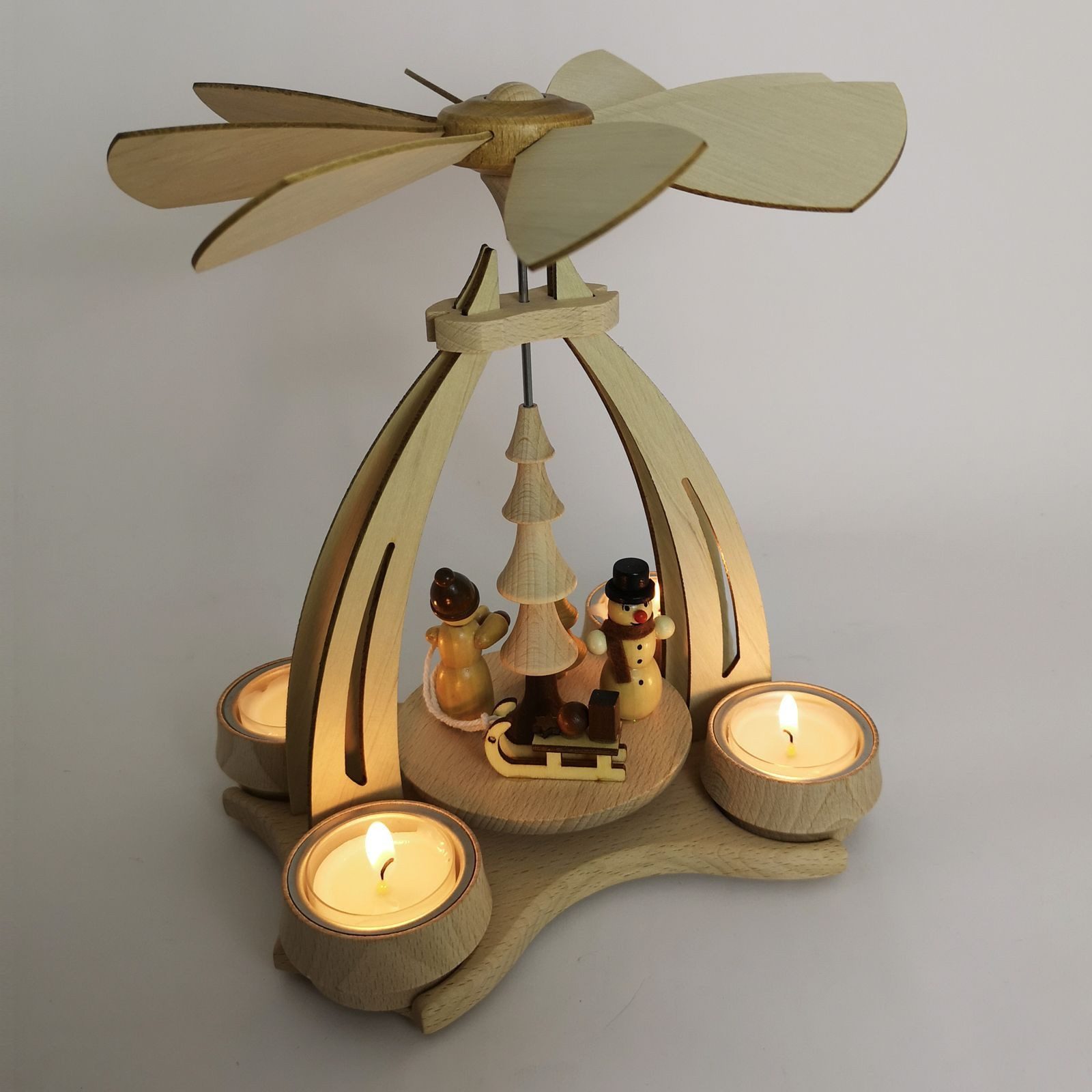 Dekoteam24 Weihnachtspyramide Tischpyramide - Schneemann & Weihnachtsmann F günstig online kaufen