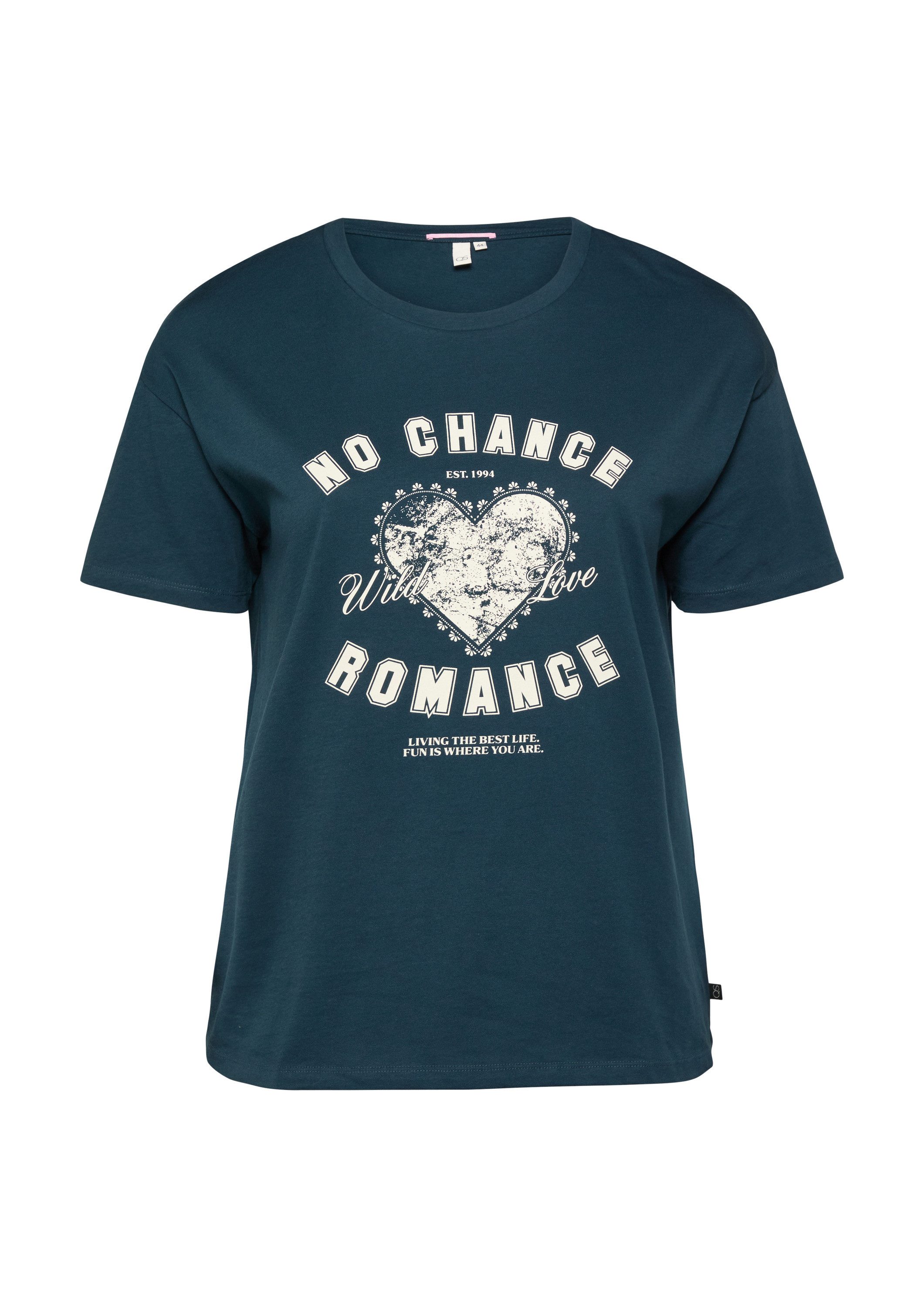 QS Kurzarmshirt T-Shirt Baumwollshirt mit Frontprint günstig online kaufen