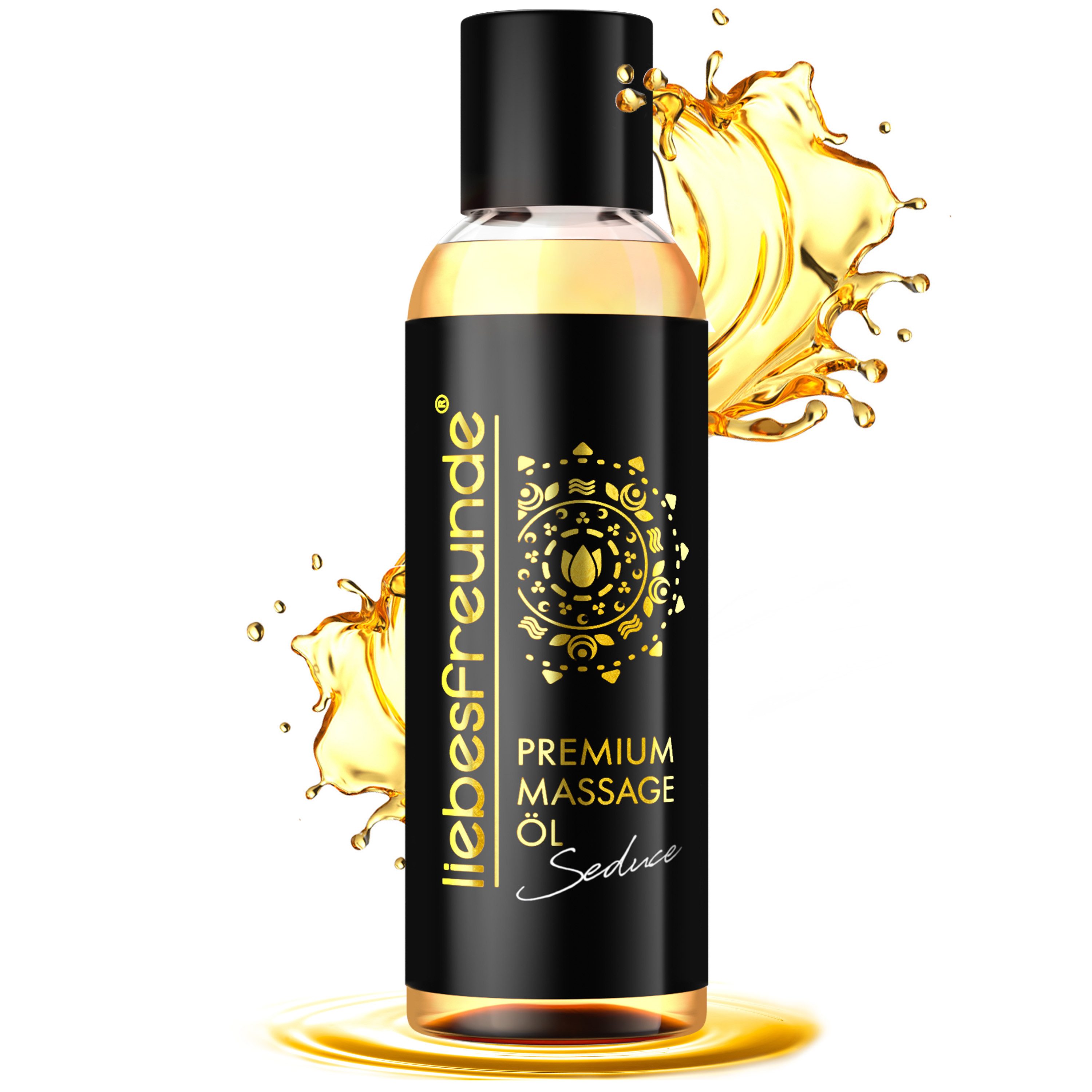 Liebesfreunde Massageöl Premium Massageöl Seduce - Sinnliches Massage Öl für Paare, 150 ml, Frei von Mineralöl