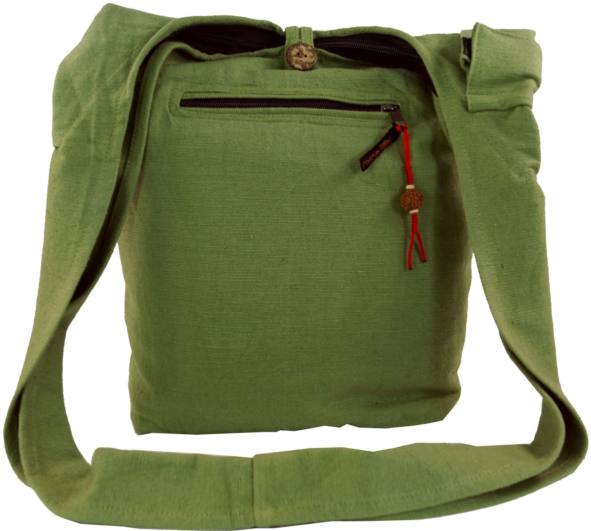 Guru-Shop Schultertasche Sadhu Bag, Goa Schulterbeutel grün Tasche, 