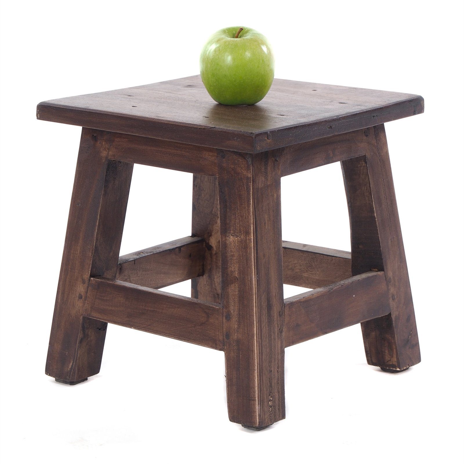 DESIGN DELIGHTS Hocker Fusshocker PALO, 27x26cm (HxB), rustikaler Holzhocker Massivhocker