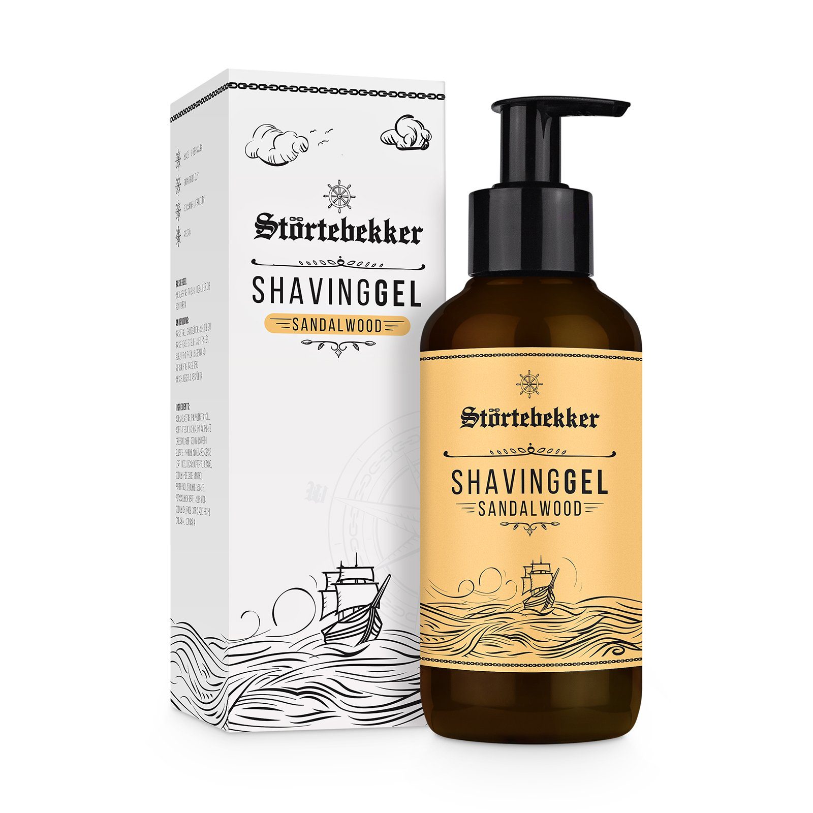 Störtebekker Rasiergel (180ml) Rasurvorbereitung Aloe durch und Transparentes Panthenol Vera Feuchtigkeit & Menthol Gel Frischekick zur für Konturenrasur, - Rasier