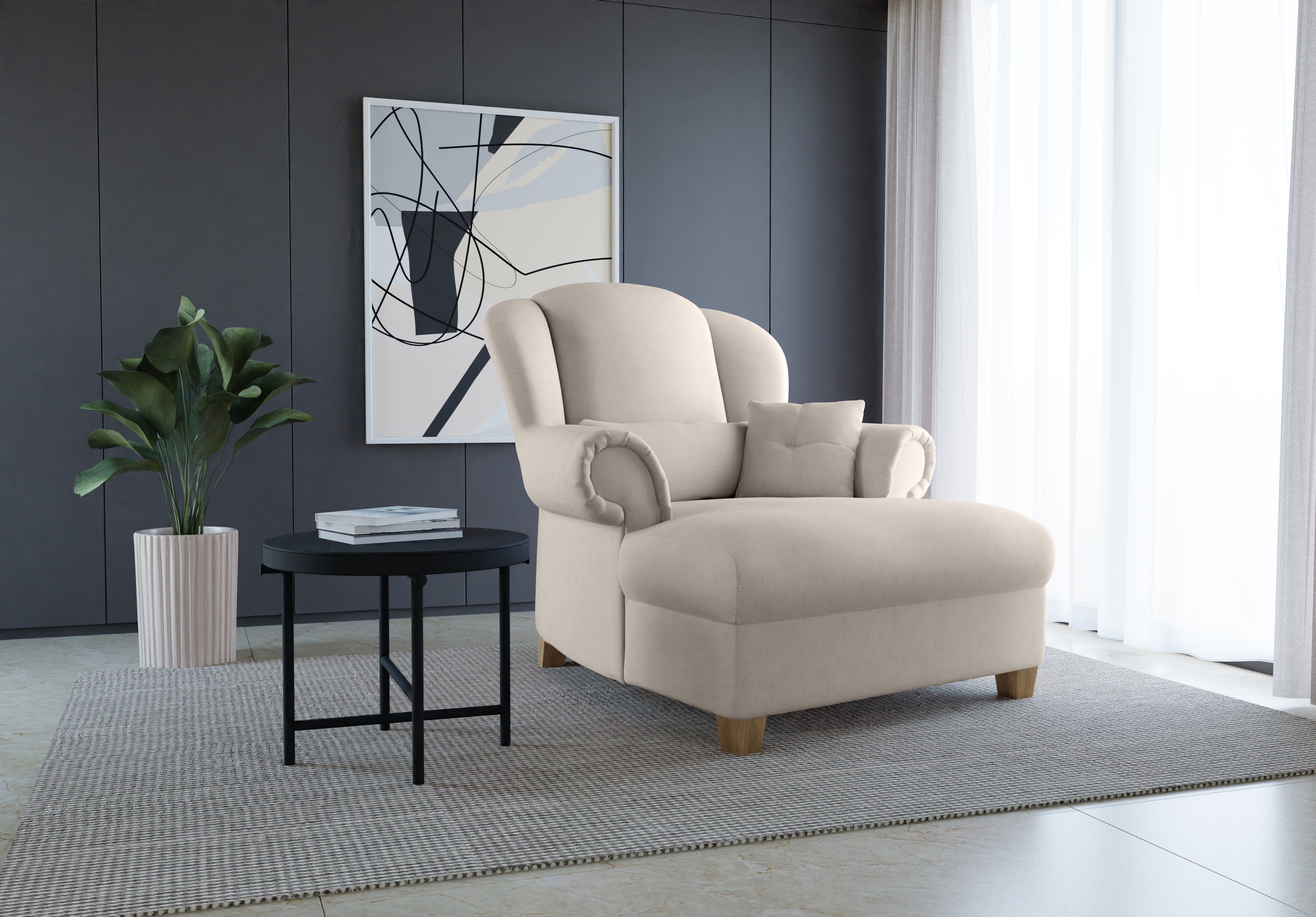 Sofa Dreams Loveseat London (Fernsehsessel), Polstersessel, Webstoff, Stoffsessel Beige