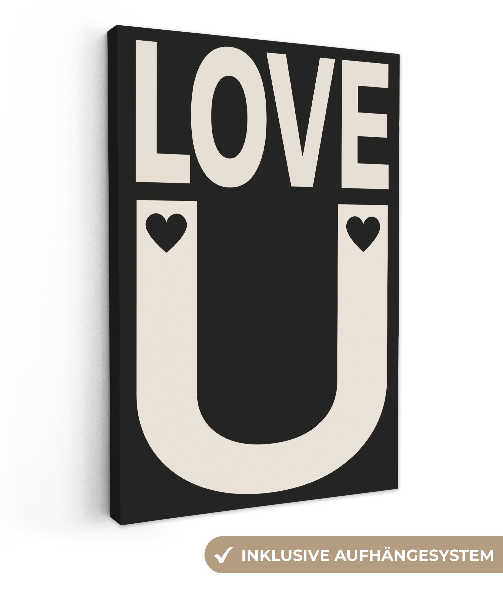 OneMillionCanvasses® Leinwandbild Liebe - Schwarz - günstig online kaufen