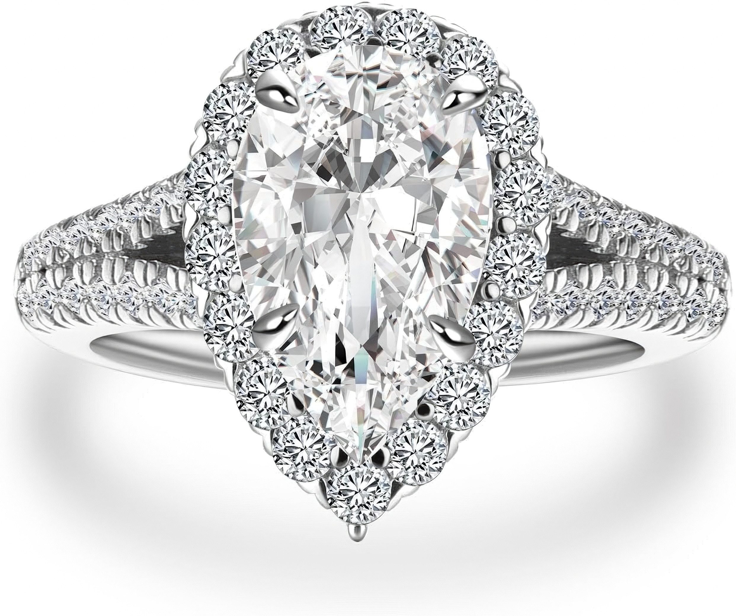 Diamantring Diamantring, Damenring aus Gold, 3,5CT birnenförmig, Verlobungsring
