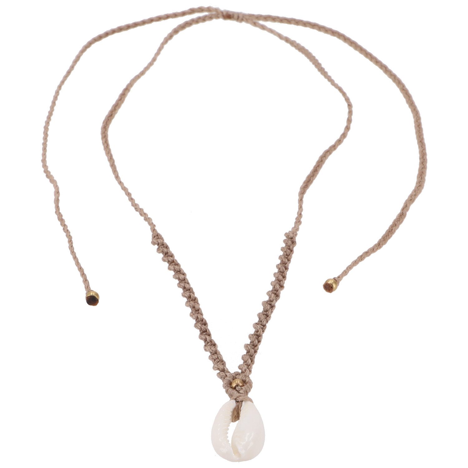Guru-Shop Perlenkette Kauri Makramee Muschel Halskette, günstig online kaufen