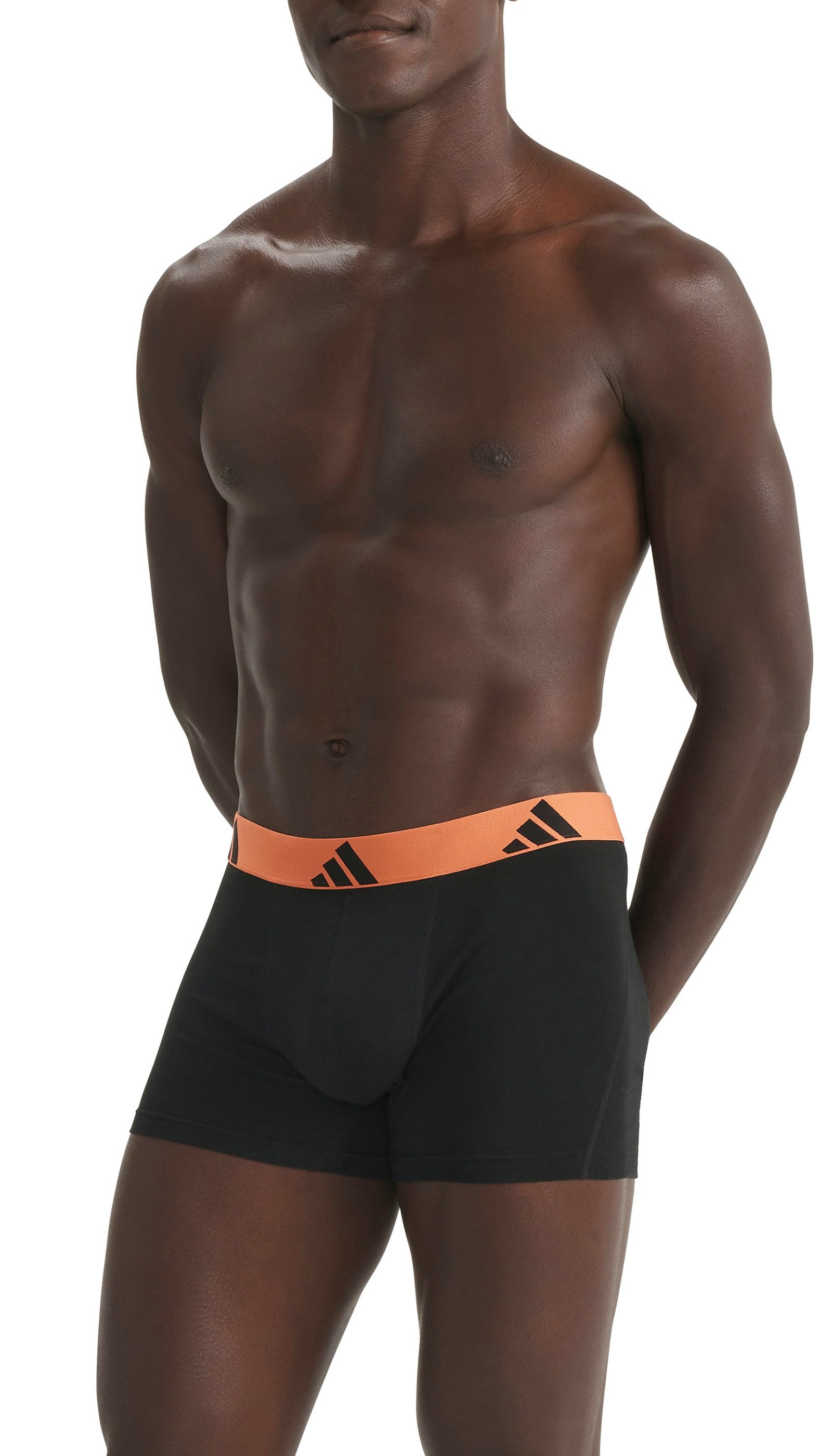 adidas Sportswear Trunk Active Flex Cotton (3er Pack) elastischer Logo-Bund, ohne Eingriff, Single Jersey-Qualität
