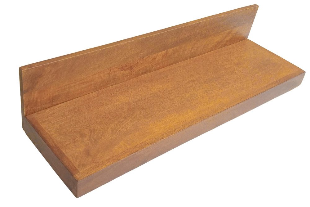 riess-ambiente Wandregal MAKASSAR 80cm braun - Mango-Massivholz, Ablage, honey finish, handmade, Einzelartikel 1-tlg., Natürliches Dekoboard - ideal für Wohn- und Schlafzimmer oder Flur