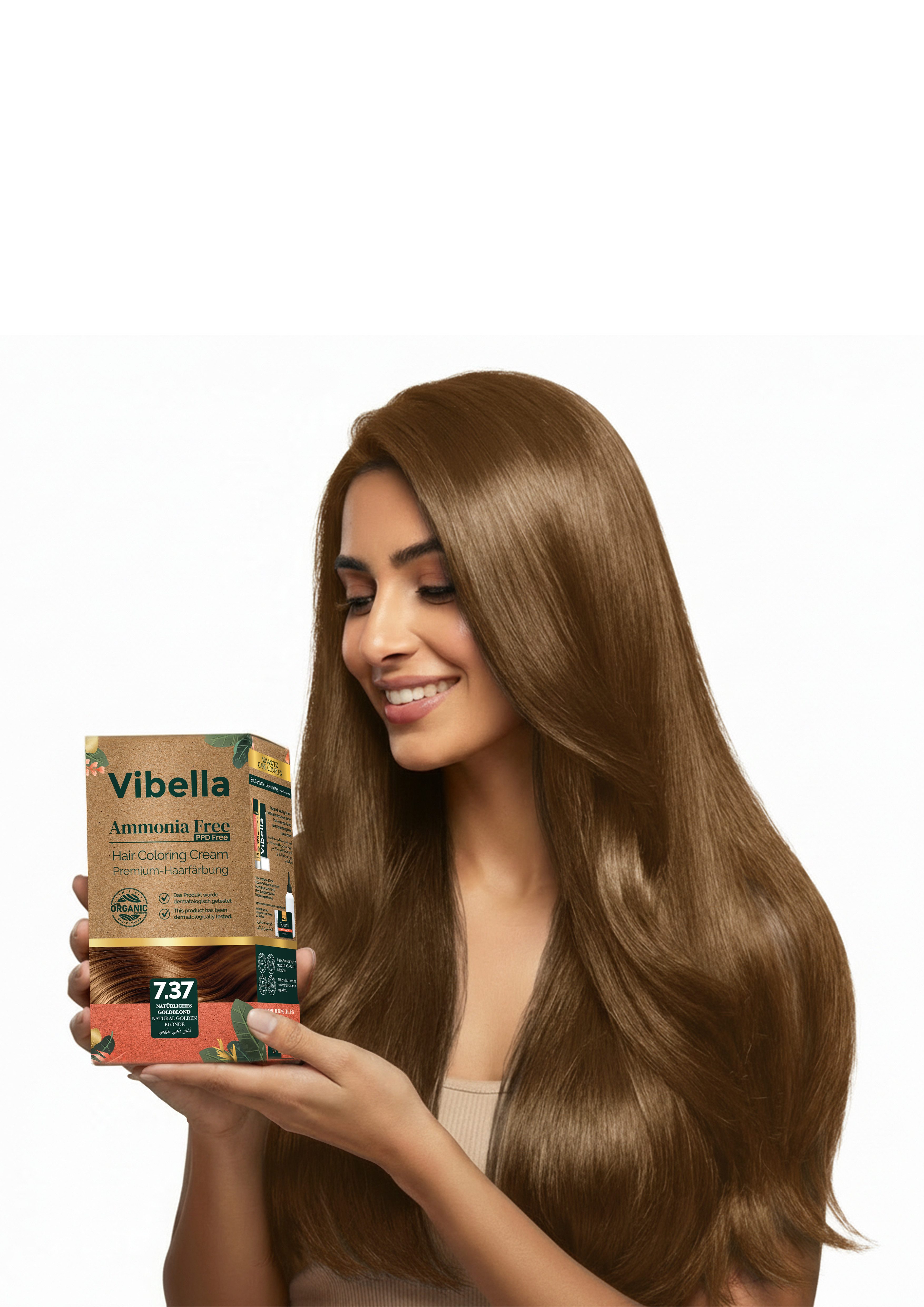 Vibella Haarfarbe Haarfärbecreme Nr. 7,37 Natürliches Goldblond