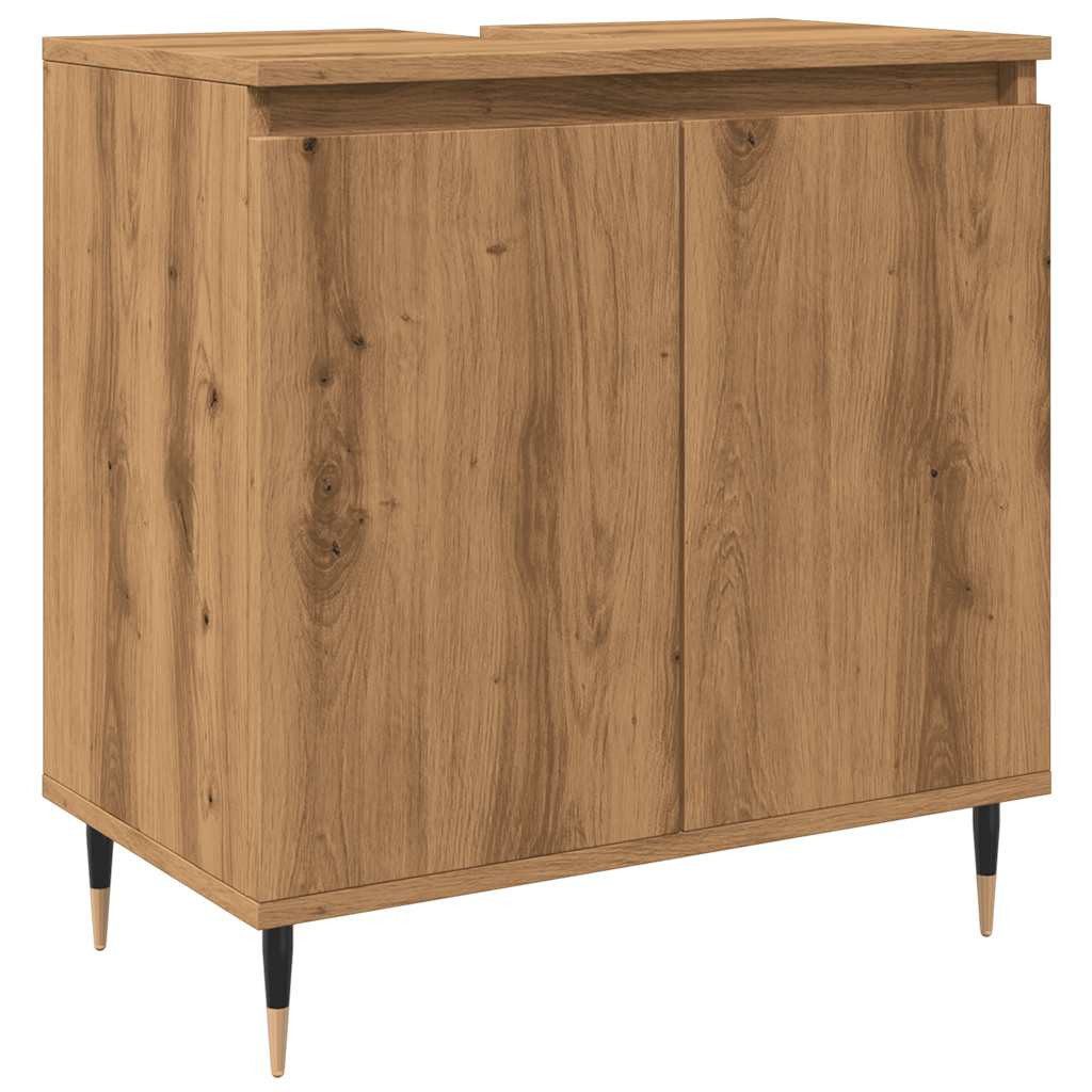 vidaXL Badezimmer-Set Badschrank Artisan-Eiche 58x33x60 cm Holzwerkstoff, ( günstig online kaufen