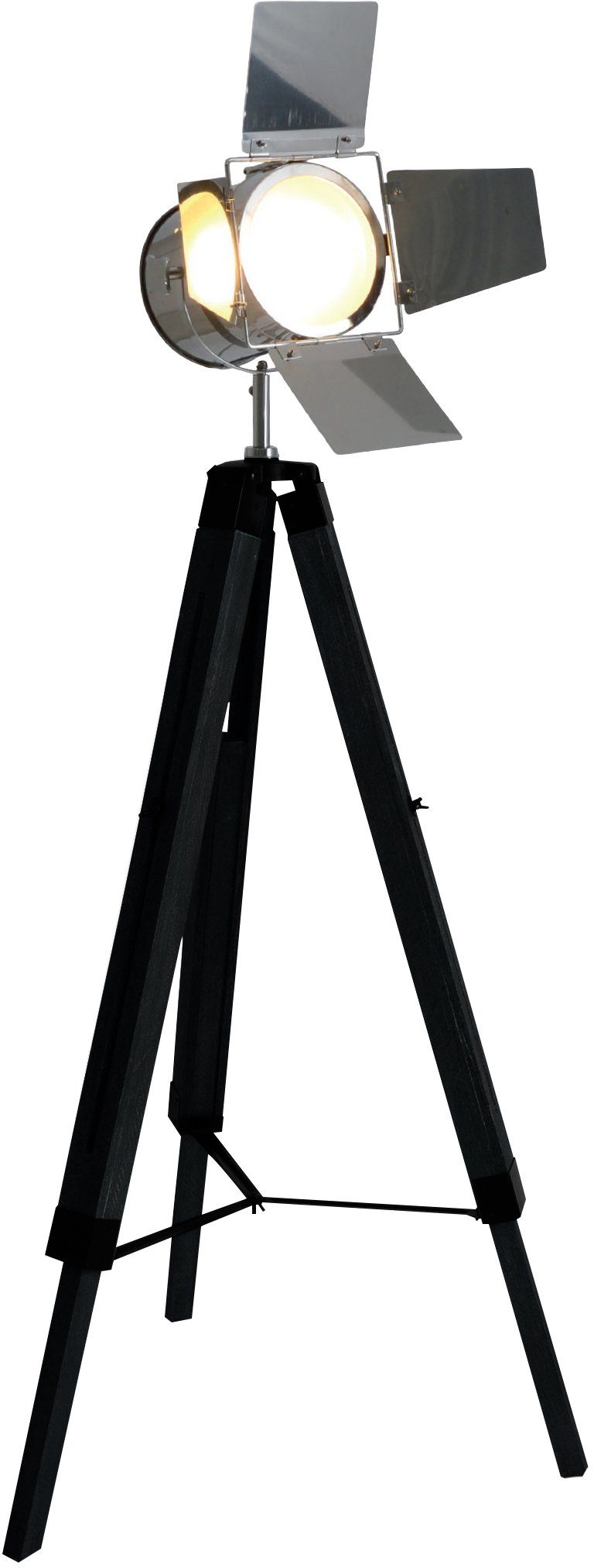 NÄVE Stehleuchte in Kiefernholz schwarz / Chromfarben - nur 99,99€