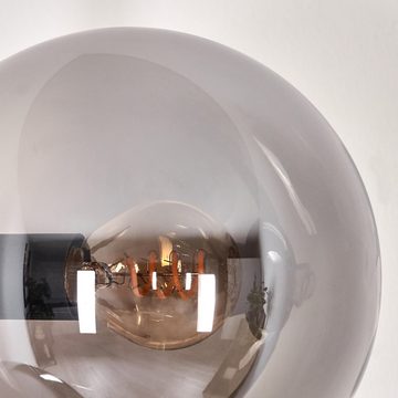hofstein Stehlampe Stehlampe aus Metall/Glas in Schwarz/Rauchfarben, ohne Leuchtmittel, Leuchte mit Glasschirmen (15cm),Schalter, 5 x E14, ohne Leuchtmittel