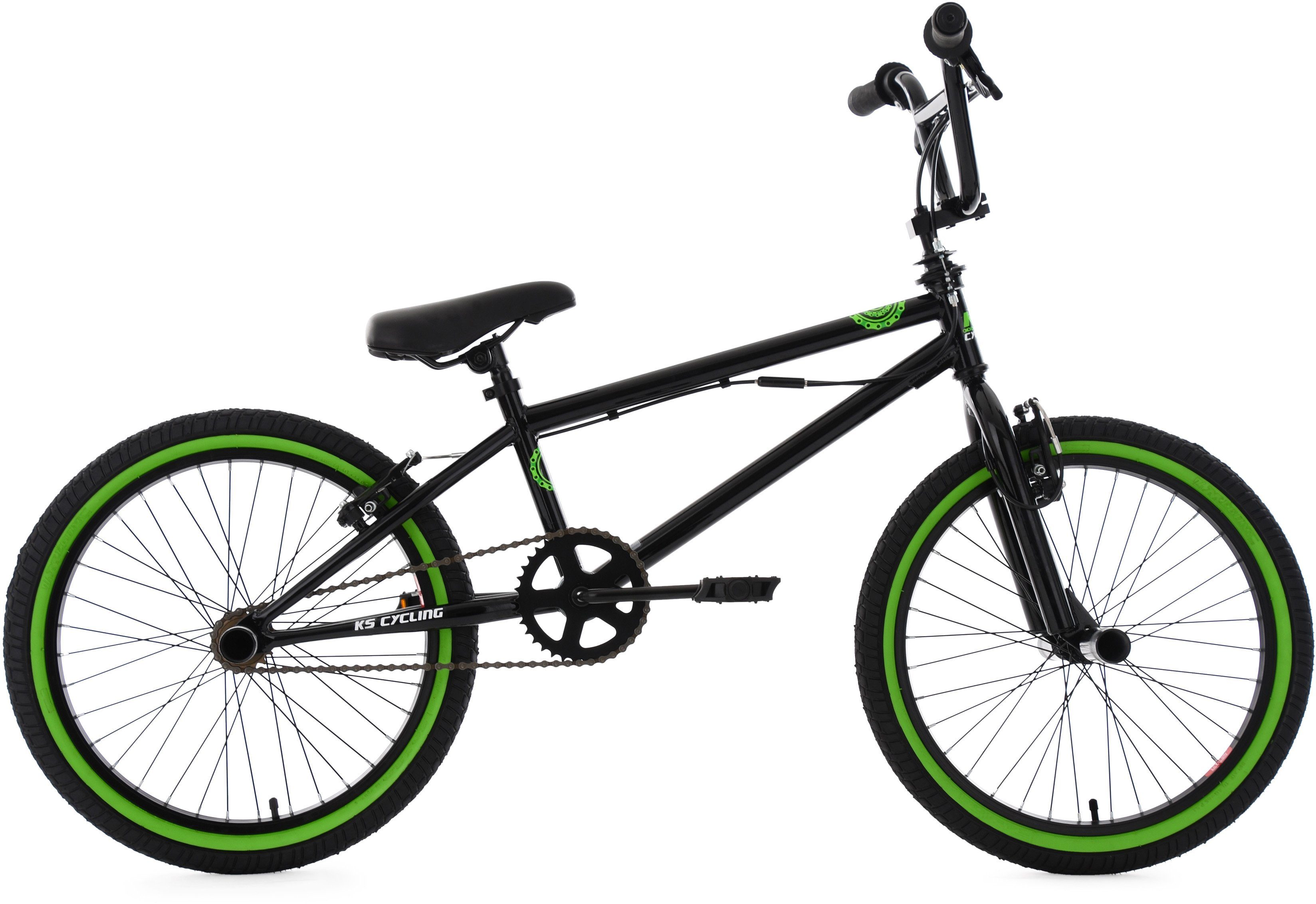 KS Cycling BMX Fahrrad, 20 Zoll, schwarzgrün, »CRXX